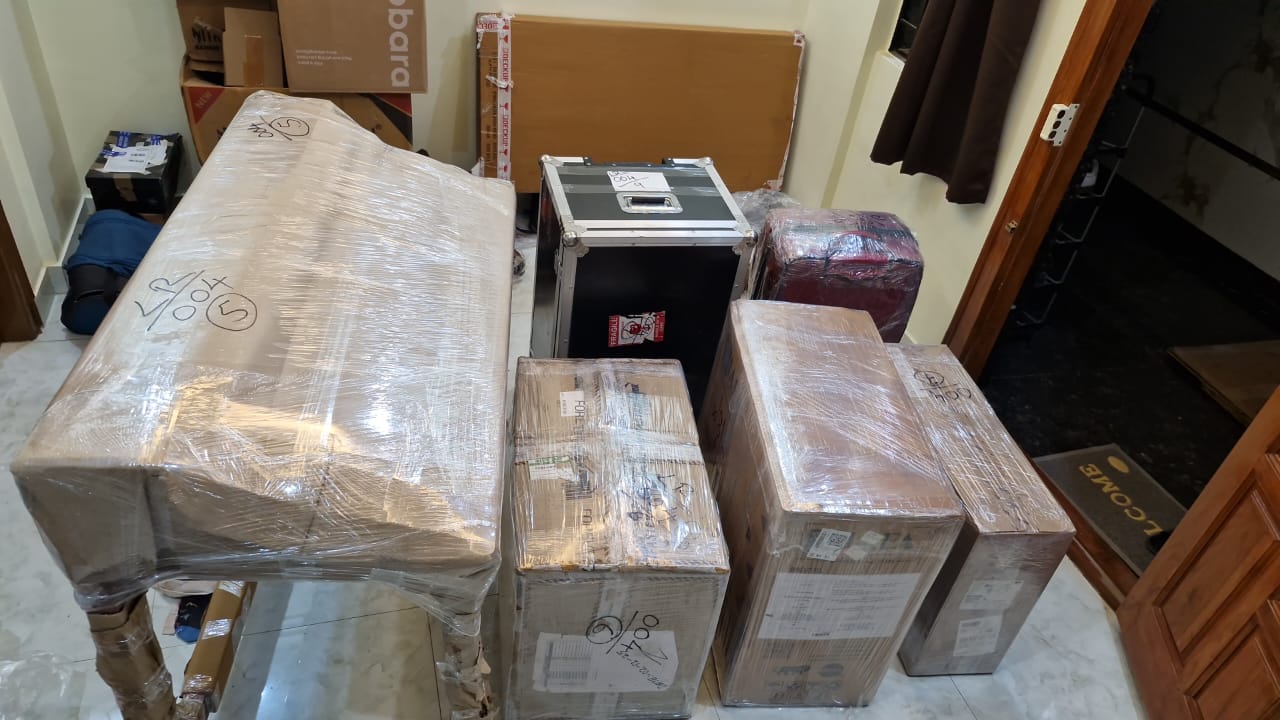 Packed household goods ready for a Union Packers and Movers Bangalore relocation